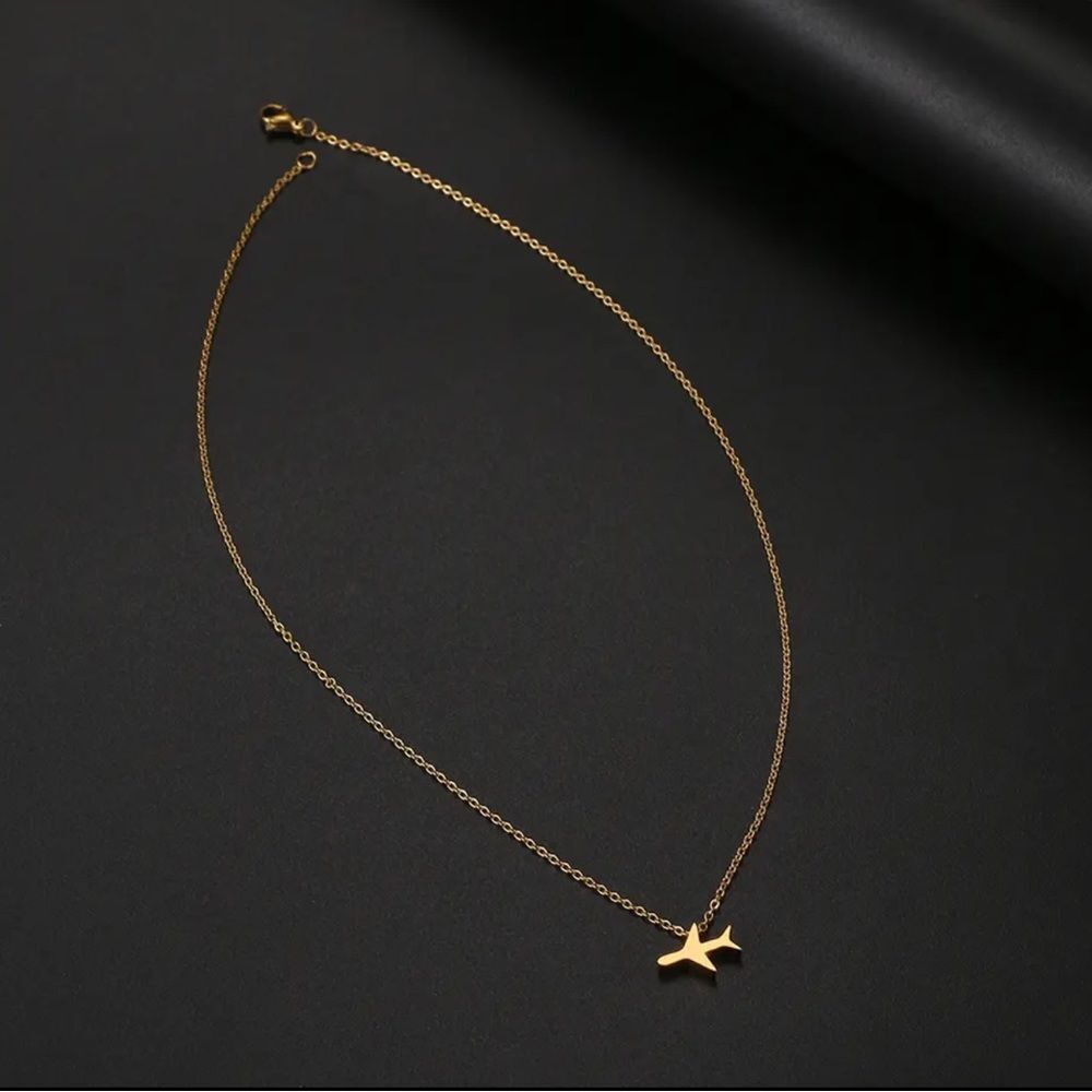 Dainty Airplane Necklace, Travel Necklace, Gold Plane Necklace | , Travel - Picture 2 of 6